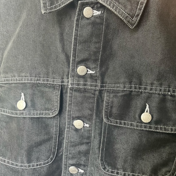 Crop iridescent black denim jacket size small CODE ONE fashion - Picture 4 of 4